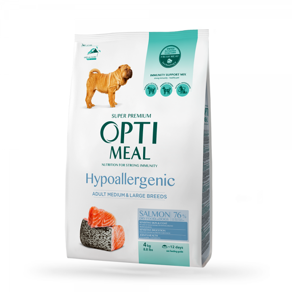 OPTIMEAL™  Pienso seco completo Hipoalergénico para perros adultos de razas medianas y grandes - Salmón 4 kg