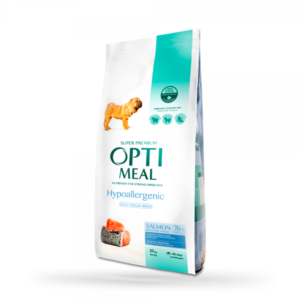 OPTIMEAL™  Pienso seco completo Hipoalergénico para perros adultos de razas medianas y grandes - Salmón 20 kg