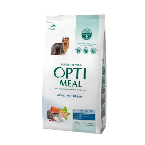 OPTIMEAL™ Pienso seco completo para perros adultos para razas pequeñas y mini -salmon,1,5kg