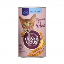 DELICKCIOUS™ Bebida con pescado oceánico.Dieta complementaria para gatos,140g