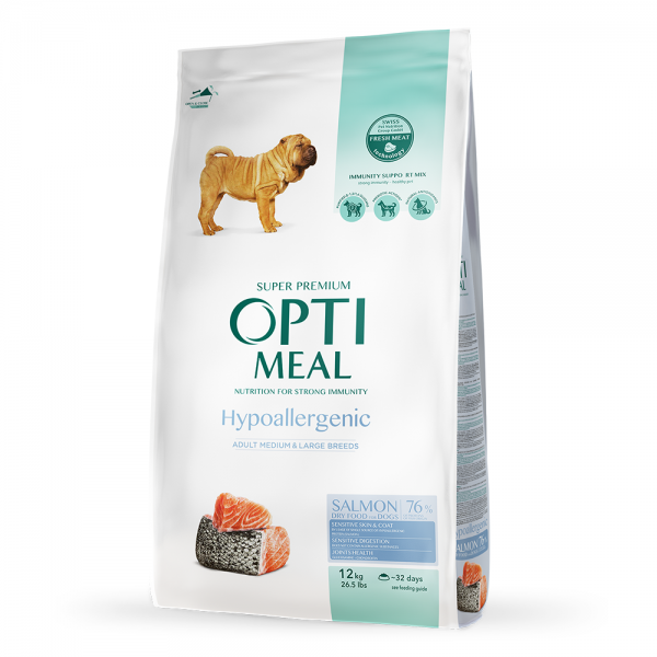 OPTIMEAL™  Pienso seco completo Hipoalergénico para perros adultos de razas medianas y grandes - Salmón 12 kg