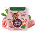 DELICKCIOUS - Sopa de Pollo con jamón  y espinacas .  Alimento completo para gatos adultos. PACK  12 unds de 80 g