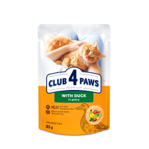 CLUB 4 PAWS Premium comida húmeda con pato en salsa para gatos adultos