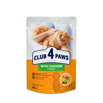 CLUB 4 PAWS Premium comida húmeda con pollo en salsa para gatos adultos