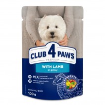 CLUB 4 PAWS Premium comida húmeda completa para perros adultos de razas pequeñas con cordero en salsa