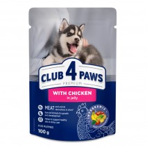 CLUB 4 PAWS Premium comida húmeda completa para cachorros de razas pequeñas con pollo en gelatina