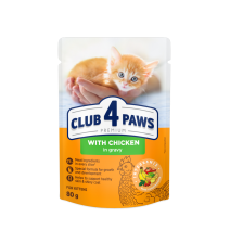  CLUB 4 PAWS Premium comida húmeda con pollo en salsa para gatitos