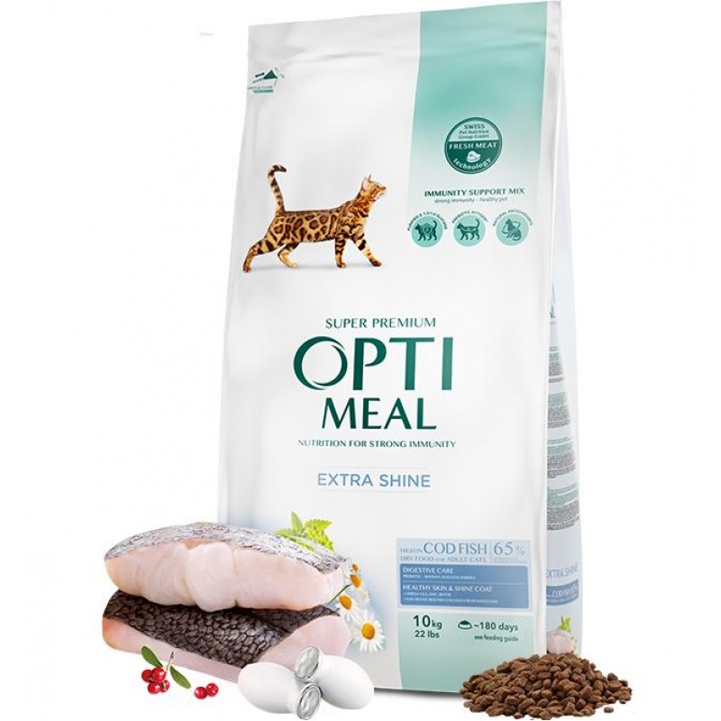 OPTIMEAL ™ Complete dry pet food for adult cats high in cod fish, 10kg
