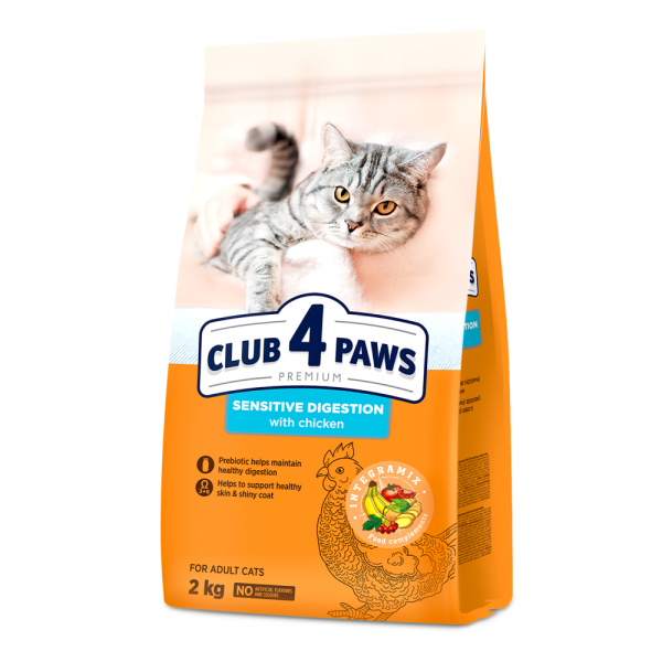 CLUB 4 PAWS Premium  pienso seco completo para gatos adultos  "Digestión sensible"-2 kg