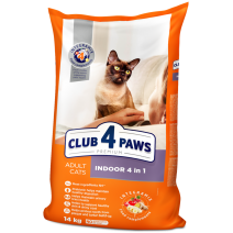 CLUB 4 PAWS Premium "INDOOR 4 en 1" Pienso Seco para Gatos Adultos, 14 kg