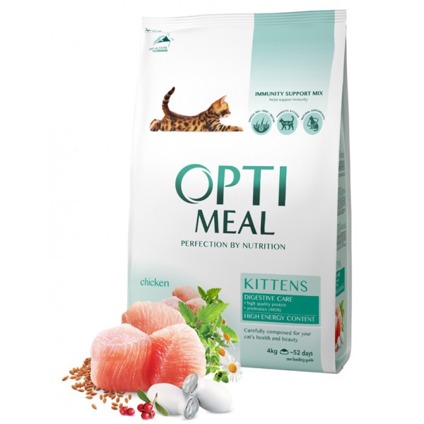 OPTIMEAL™. Complete dry pet food for kittens - chicken 4 kg