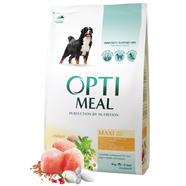 OPTIMEAL™. Complete dry pet food for adult dogs of maxi breeds - chicken 4 kg
