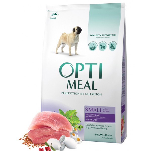 OPTIMEAL™. Complete dry pet food for adult dogs of small breeds - duck 4 kg