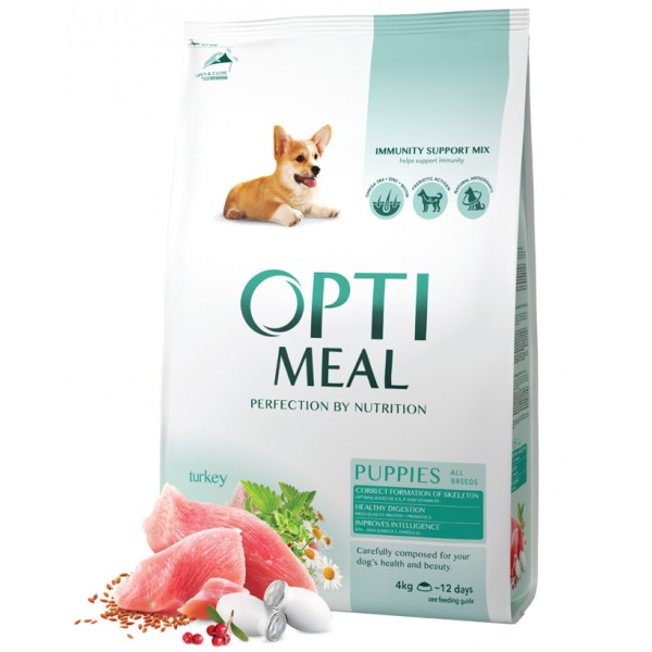 OPTIMEAL™. Complete dry pet food for puppies all breeds - turkey 4 kg