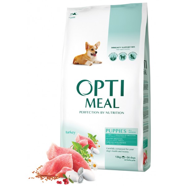 OPTIMEAL™. Complete dry pet food for puppies all breeds - turkey 12 kg