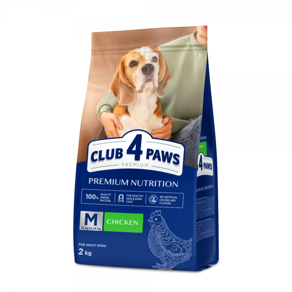 CLUB 4 PAWS Premium pienso seco completo para perros adultos de razas medianas -pollo ,2 kg