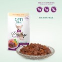 OPTIMEAL™. Grain free сomplete сanned pet food for adult dogs of miniature and small breeds, with turkey and liver in pumpkin jelly 0,085