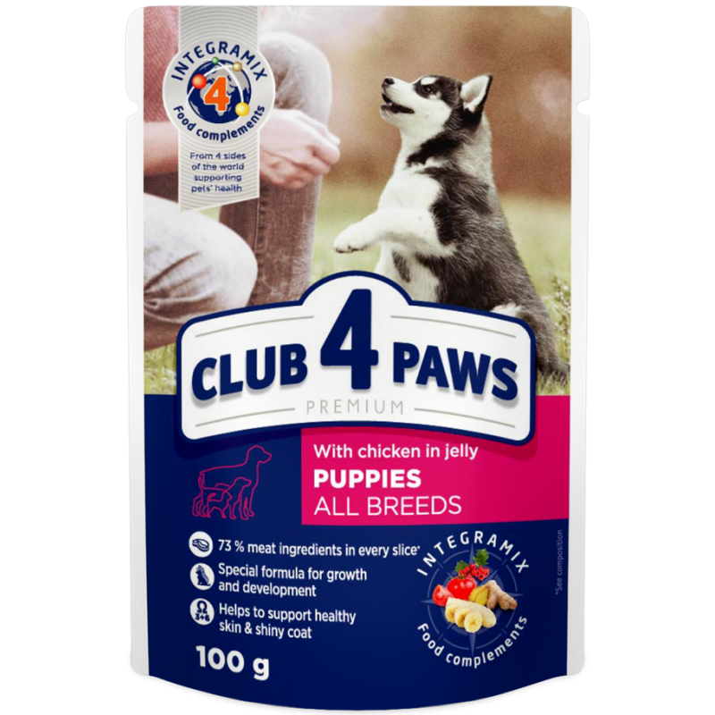 CLUB 4 PAWS Pienso húmedo para cachorros con pavo en salsa, 0,1kg